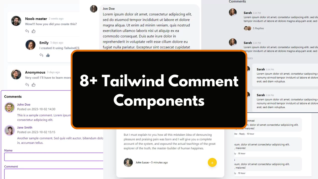 8+ Tailwind Comment Components: Source Code Included